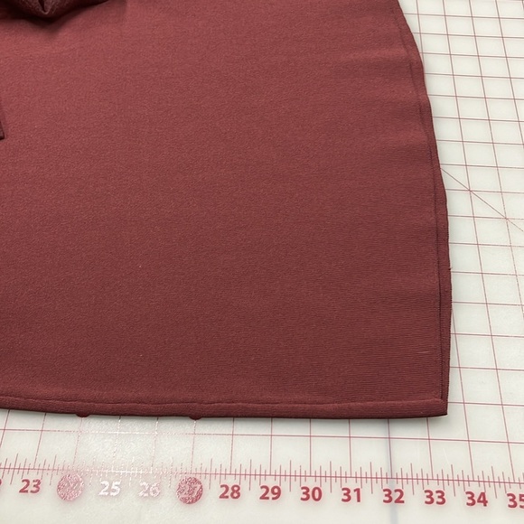 ZARA Bordeaux Organza High Bow Guest Party Blogger Favorite Knit Mini Dress SZ M - Picture 16 of 16